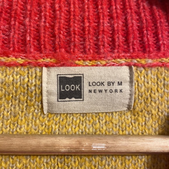 NWOT Anthropologie Look by M checkered oversized v neck button down cardigan OS - Picture 2 of 5